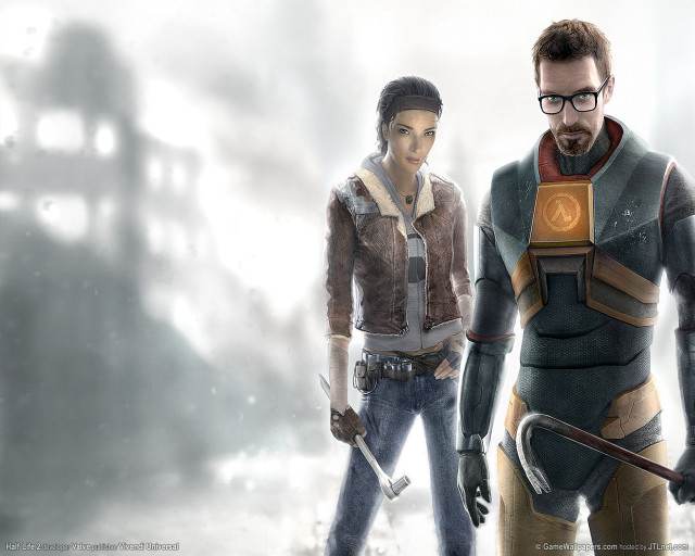 Man woman game costume gun free wallpaper for desktop - medium preview image