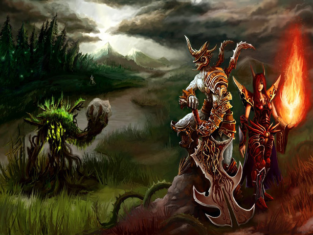 Knight demon hill fire forest free wallpaper for desktop - medium preview image