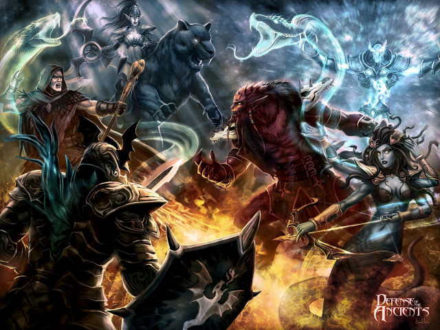 Battle group demon people fighting free wallpaper for desktop - medium preview image