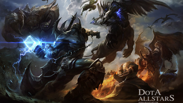 Demonic creatures dark forest sky free wallpaper for desktop - medium preview image