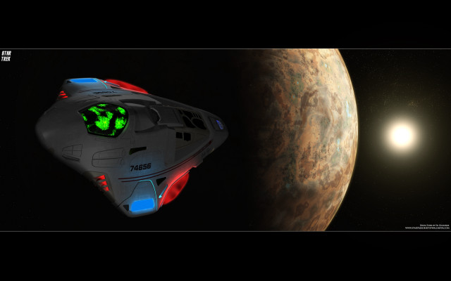 Spaceship planet green light red free wallpaper for desktop - medium preview image