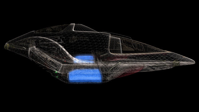 Futuristic vehicle blue stripe black free wallpaper for desktop - medium preview image