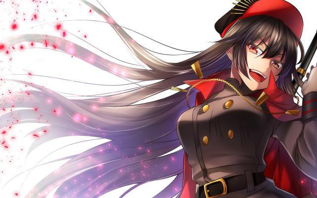 Woman uniform gun hat long free wallpaper for desktop - medium preview image