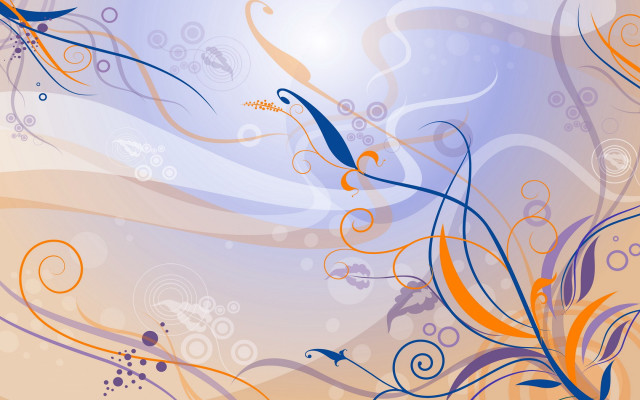 Blue orange abstract swirls bubbles free wallpaper for desktop - medium preview image