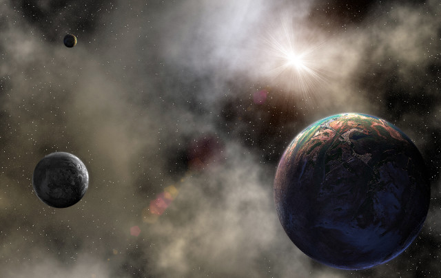 Planets in the sky with free wallpaper for desktop - medium preview image