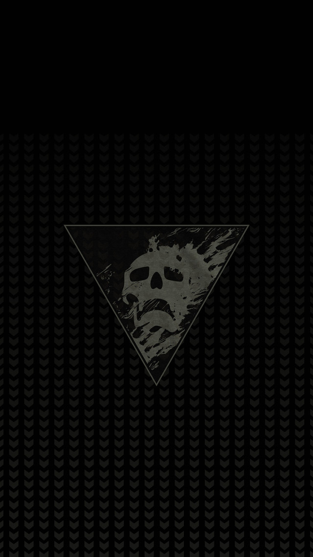 Skull triangle black white pattern free wallpaper for mobile - medium preview image