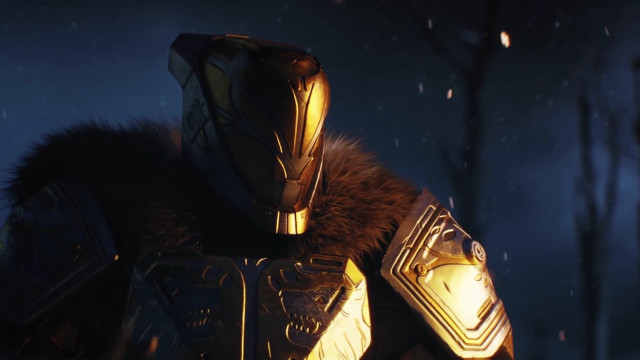 Man armor snow night glowing free wallpaper for desktop - medium preview image