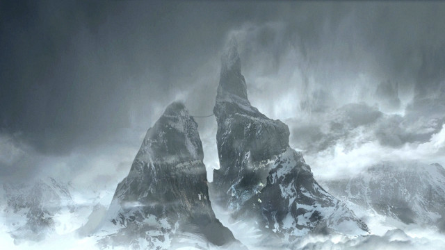 Mountain range snow covered dark free wallpaper for desktop - medium preview image