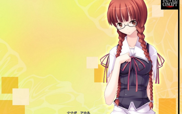 Girl long hair glasses yellow free wallpaper for desktop - medium preview image