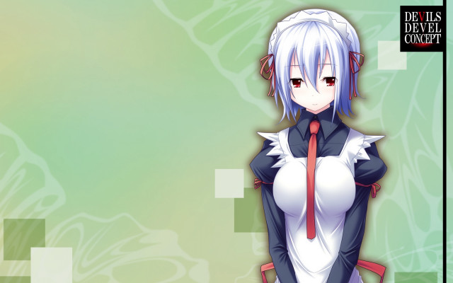 Woman white hair tie green free wallpaper for desktop - medium preview image