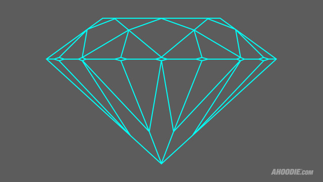Diamond blue outline gray background free wallpaper for desktop - medium preview image