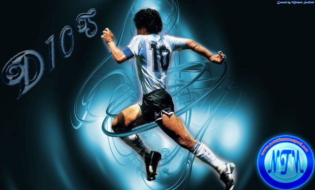 Man kicking soccer ball blue free wallpaper for desktop - medium preview image