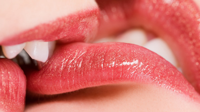 Lips closeup redlip whitebackground photorealistic free wallpaper for desktop - medium preview image