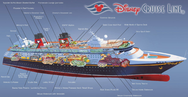 Disney cruise ship diagram features free wallpaper for desktop - medium preview image