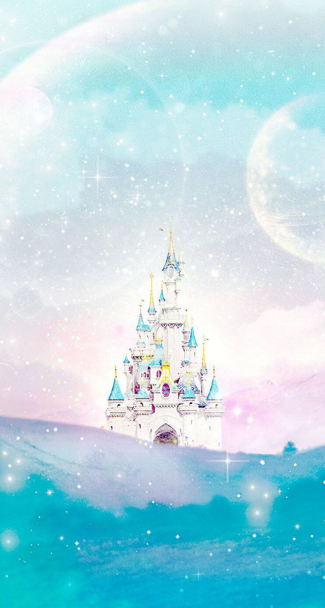 Castle ocean stars clouds pink free wallpaper for mobile - medium preview image