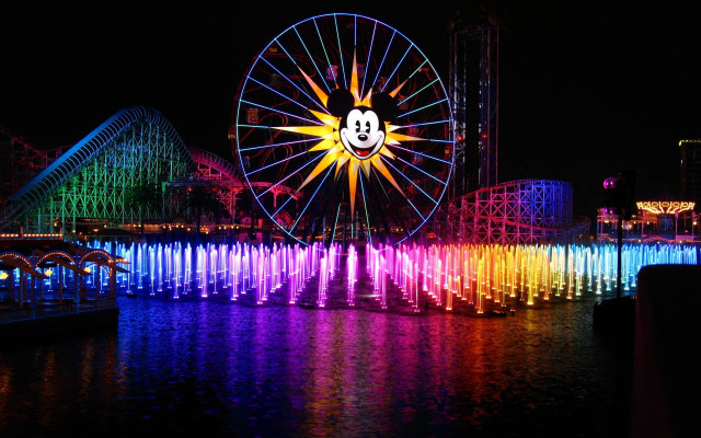 Ferris wheel mickey mouse night free wallpaper for desktop - medium preview image