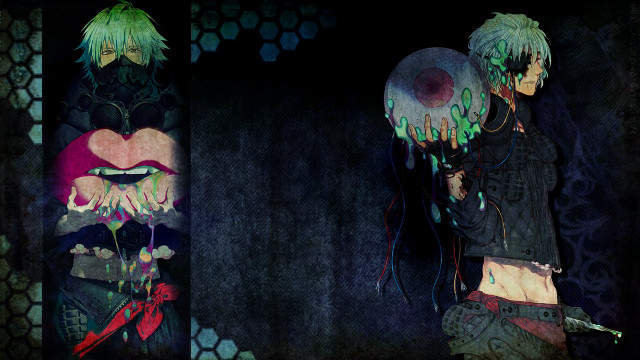 Anime couple dark room graffiti free wallpaper for desktop - medium preview image