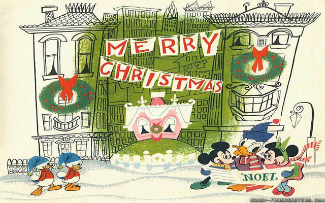 Mickey mouse christmas card building free wallpaper for desktop - medium preview image