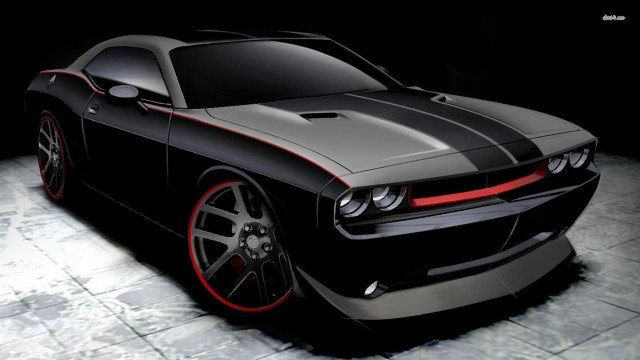 Black red car digital rendering #2 free wallpaper for desktop - medium preview image