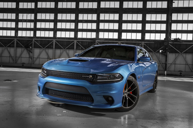 Blue dodge charger garage window free wallpaper for desktop - medium preview image