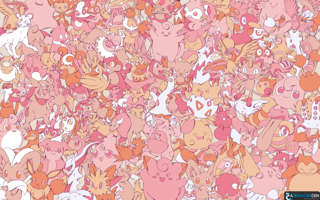 Cats group pink orange pattern #2 free wallpaper for desktop - medium preview image