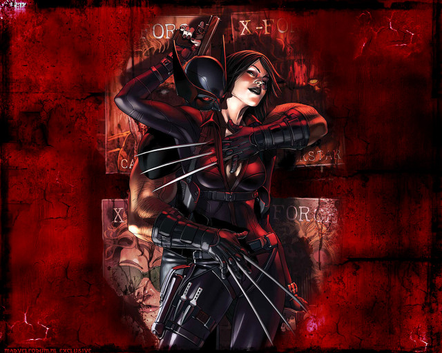 Woman red black outfit gun free wallpaper for desktop - medium preview image