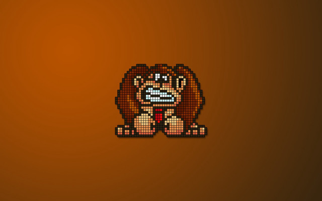 Pixellated monkey red tie neck free wallpaper for desktop - medium preview image