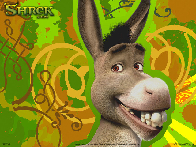 Donkey funny face green background free wallpaper for desktop - medium preview image