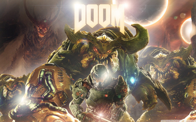 Demonic men moon sky giant free wallpaper for desktop - medium preview image