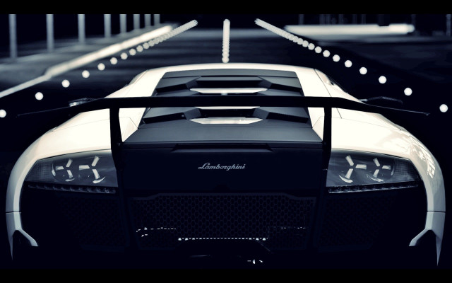 White black sports car night #2 free wallpaper for desktop - medium preview image