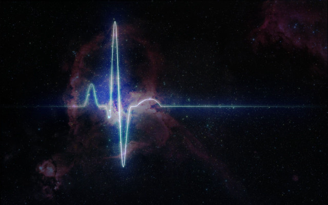 Heartbeat space stars hologram aurora free wallpaper for desktop - medium preview image