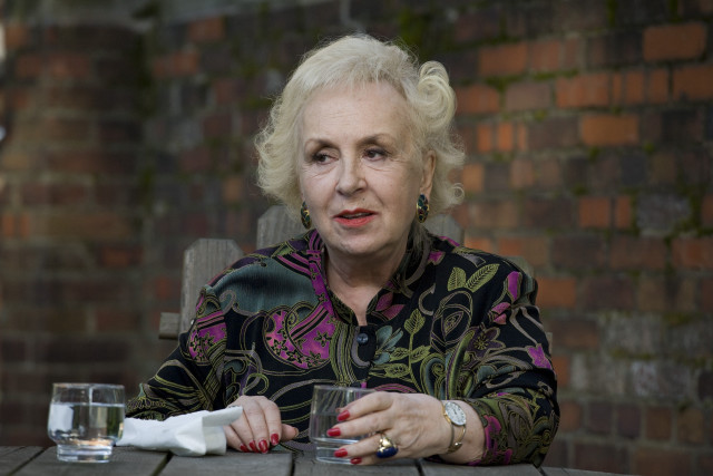 Woman sitting table glass water free wallpaper for desktop - medium preview image