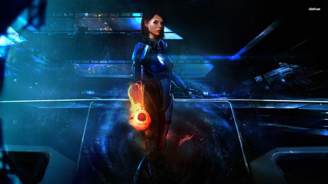 Futuristic suit glowing object space free wallpaper for desktop - medium preview image