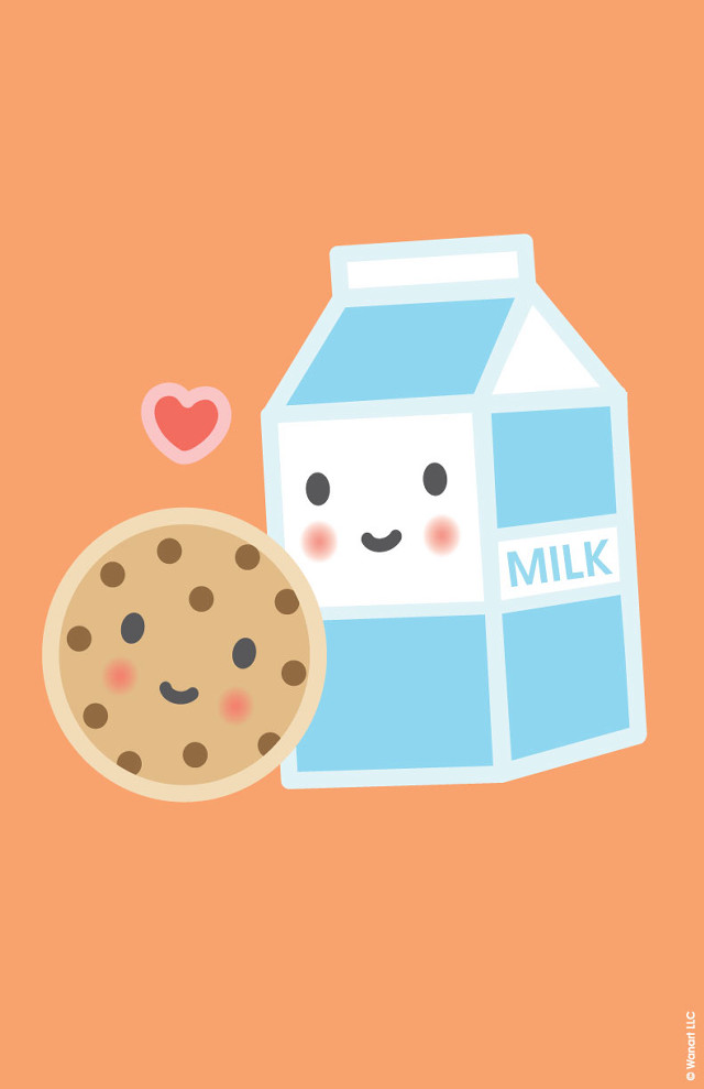Cartoon milk carton cookie heart free wallpaper for mobile - medium preview image