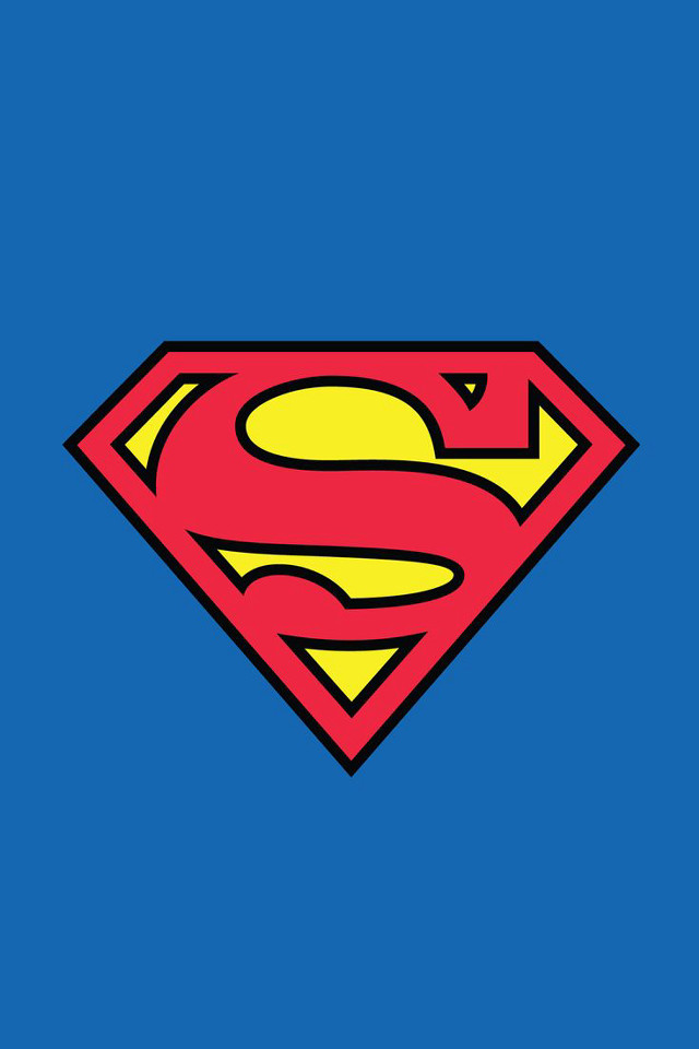 Superman logo blue background yellow #4 free wallpaper for mobile - medium preview image
