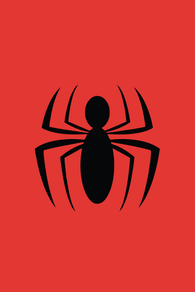 Spider logo red background black #2 free wallpaper for mobile - medium preview image
