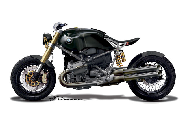 Motorcycle black gold illustration digital free wallpaper for desktop - medium preview image