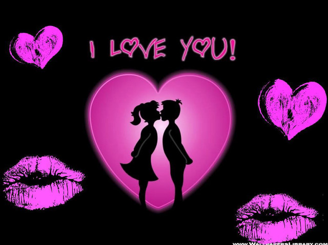 Couple kissing heart i love #12 free wallpaper for desktop - medium preview image