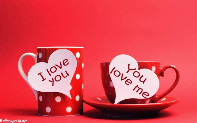 Red hearts cups love plate #3 free wallpaper for desktop - medium preview image