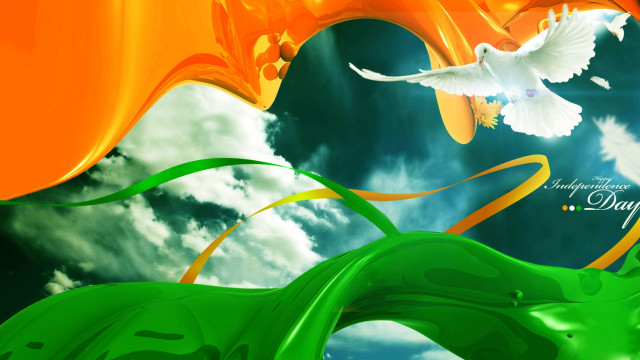 White bird flying green orange free wallpaper for desktop - medium preview image
