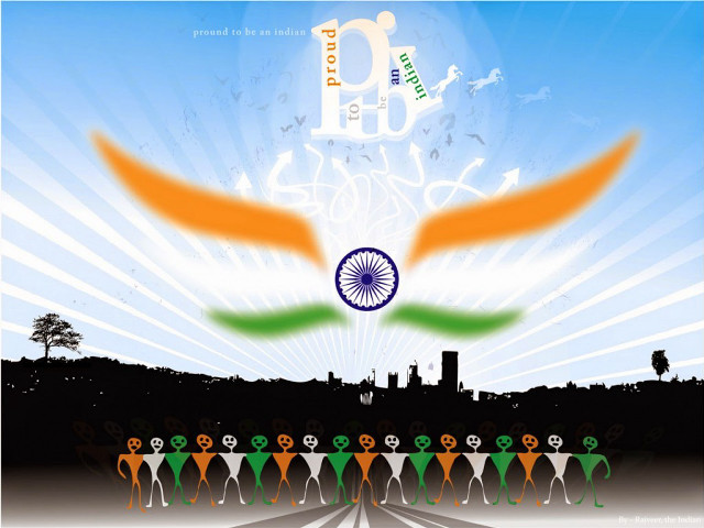 Flag people city skyline background free wallpaper for desktop - medium preview image