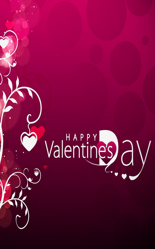 Valentines day background hearts flowers free wallpaper for mobile - medium preview image