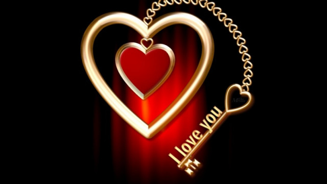 Heart key love you gold #2 free wallpaper for desktop - medium preview image