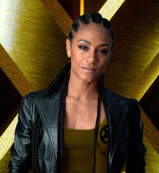 Woman braids leather jacket pose free wallpaper for tablet - medium preview image