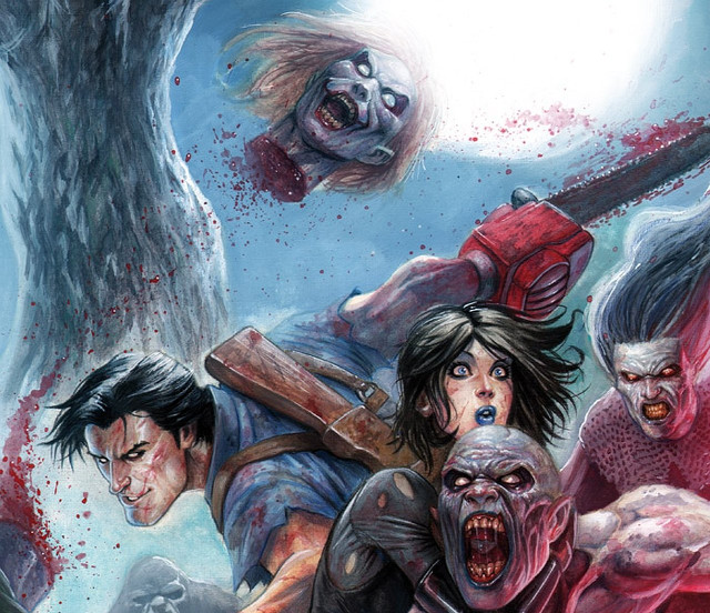 Zombie attack man bloody forest free wallpaper for desktop - medium preview image