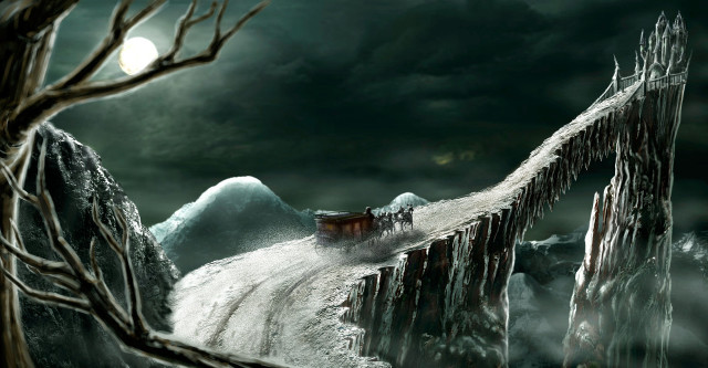 Train snowy mountain night full free wallpaper for desktop - medium preview image