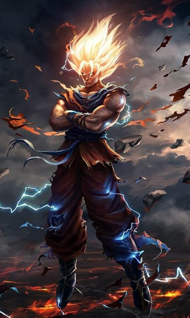 Dragon lightning effect face arms free wallpaper for mobile - medium preview image