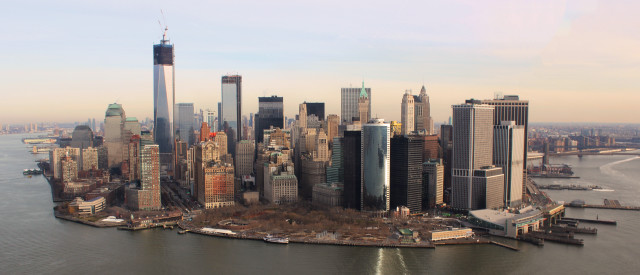 City tall buildings water bridge free wallpaper for desktop - medium preview image