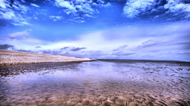 Water sky clouds beach rocks #5 free wallpaper for desktop - medium preview image