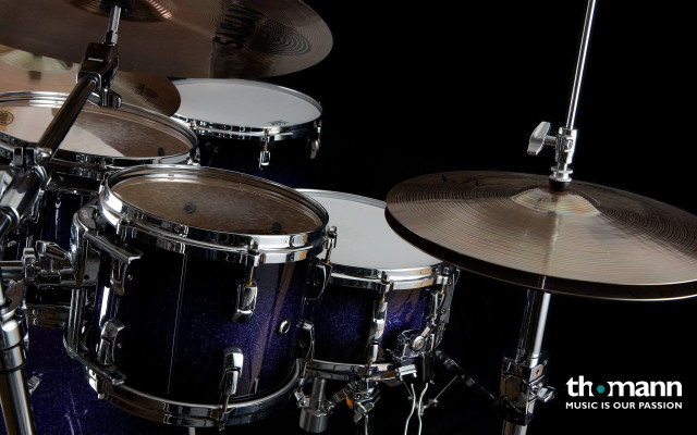 Drum set closeup black background free wallpaper for desktop - medium preview image